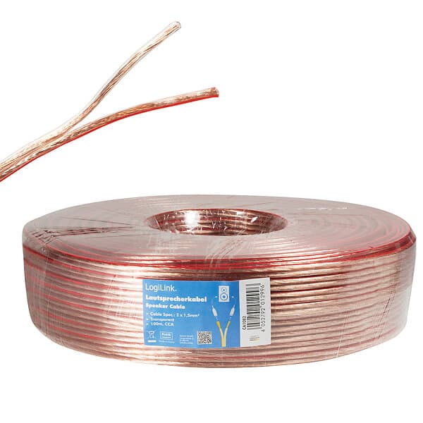 LogiLink 2x1,5 100m Transparent CA1082