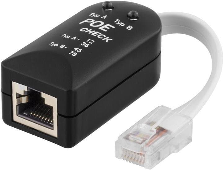 Deltaco testverktyg för POE (power over ethernet), svart POE-101