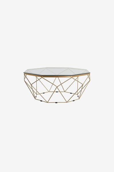Jotex MERANO soffbord ø 98 cm Mässing/glas