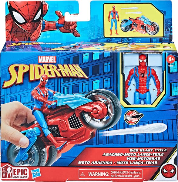 Marvel Spider-Man Web Blast Cycle Figurset