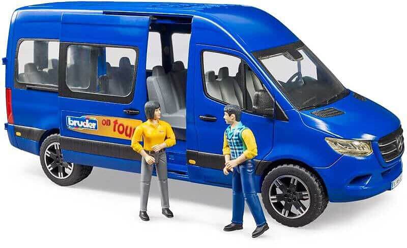 Green Toys Bruder MB Sprinter Transferbuss med Förare & Passagerare
