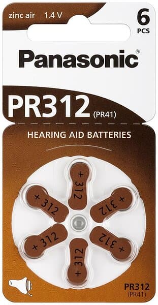 Panasonic PR312 Batteri till hörapparat