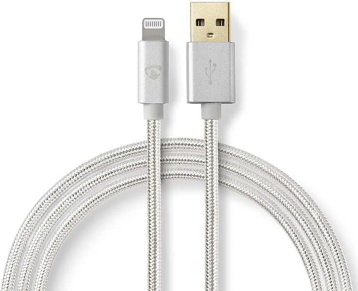 Nedis Fabritallic USB-A to Lightning Cable 1 meter