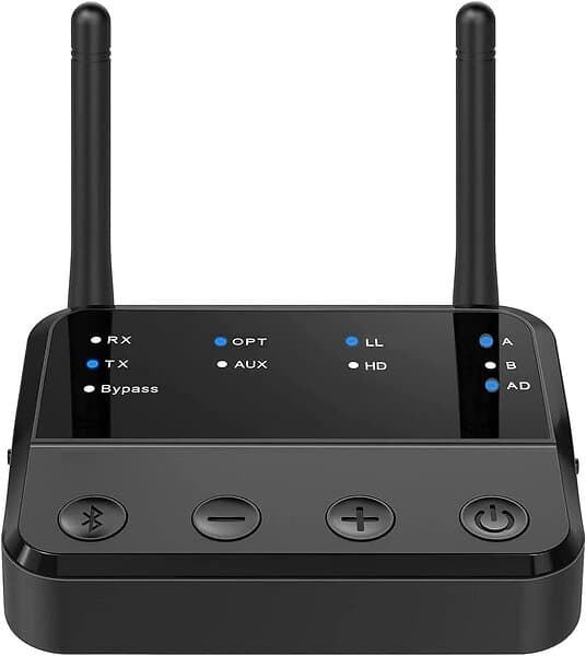 NÖRDIC Bluetooth 5,2 trådlös sändare dual link mottagre DAC Qualcomm aptXLL HD 3,5mm AUX RCA optisk