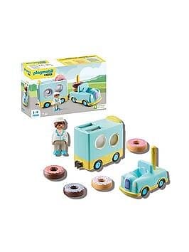 Playmobil 1.2.3 71325 Doughnut Truck with Stacking and Sorting Feature