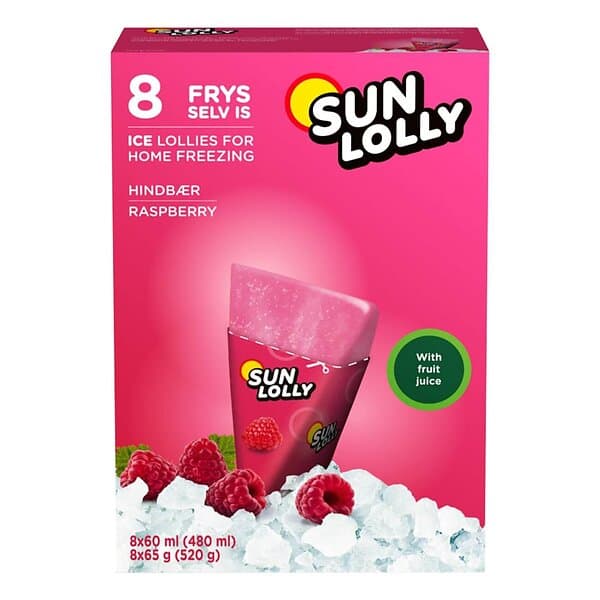 Sun Lolly Ice Lollies Raspberry 520g