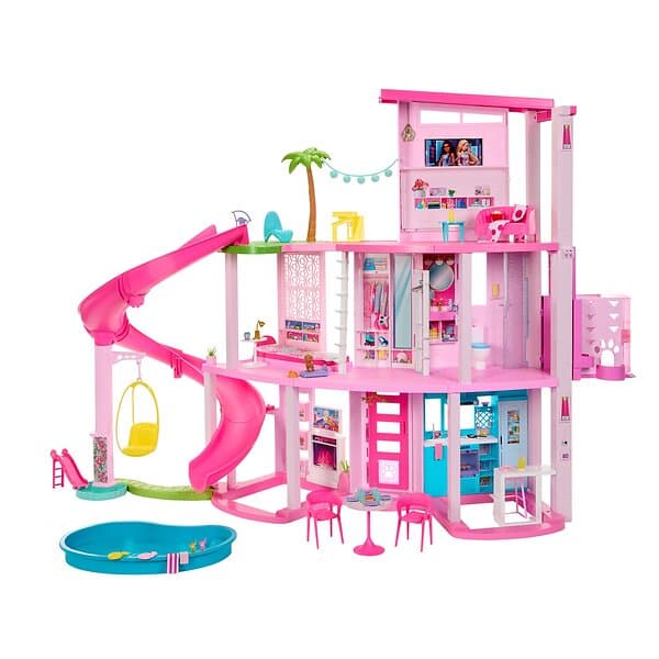 Barbie  Dreamhouse 75+ Pieces and 3-Story Slide (HMX10)