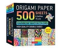 Origami Paper 500 sheets Rainbow Watercolors 6' (15 cm)