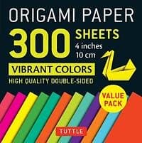 Origami Paper 300 sheets Vibrant Colors 4' (10 cm)