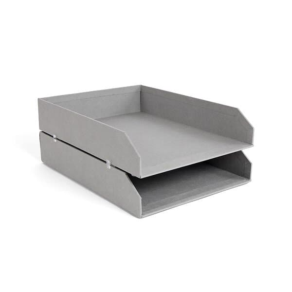 Bigso Brevkorg Stapelbar 2-pack Grå
