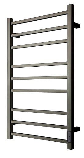 TVS Eldo 9 fyrkantig handdukstork, elektrisk, timer, 860 x 530 mm, svart