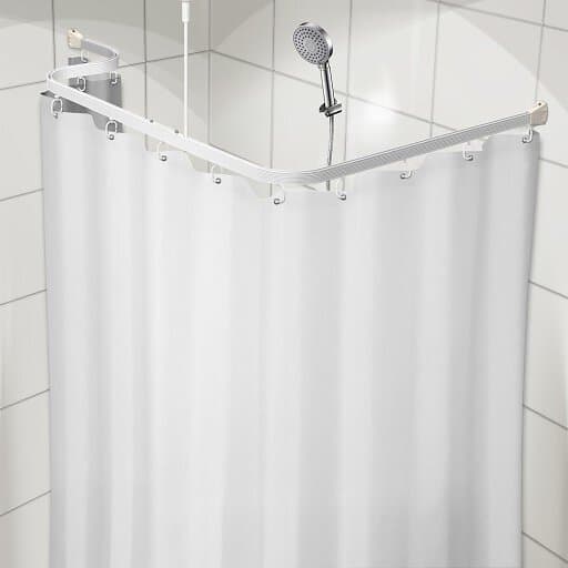 Van Der P Unicolor duschdraperi 120 x 200 cm Vit