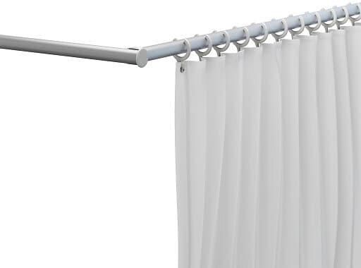 Pressalit Care dushdrapperistång med ringar, hörn, svängbar, 155x155 cm, vit
