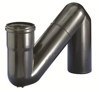 Purus Maxiflex 110 mm 180° PP S vattenlås, svart