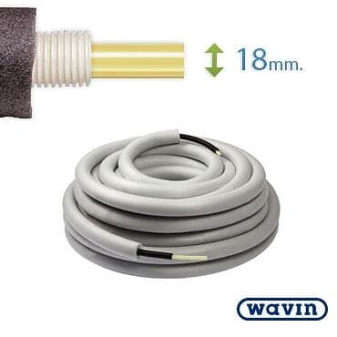 Wavin 50 meter universal pex rör-i-rör med isolering 18 mm till vatten och värme