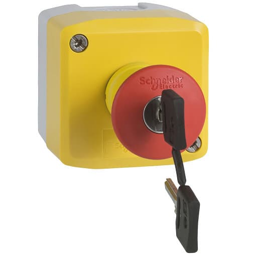 Schneider Electric Nödstopp Komplett Ø40 W/Key 2NC W/Text XALK188F