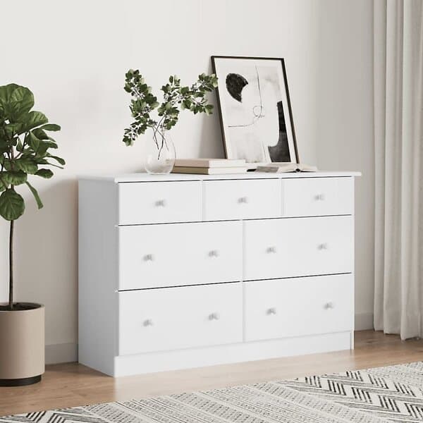 vidaXL Byrå ALTA vit 112x35x73 cm massiv furu 353920