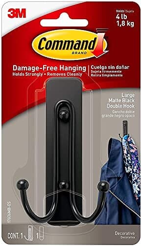 3M Command Large Matte Black Double Hook