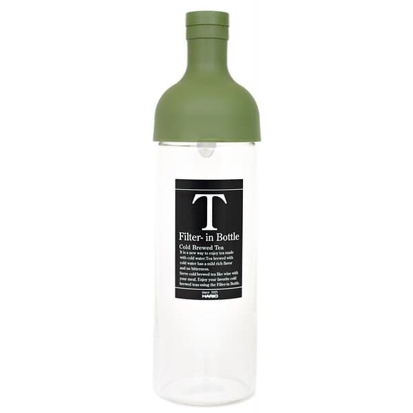 Hario Filter-In Bottle Cold Brewed Tea -teflaska 750ml. olivgrön