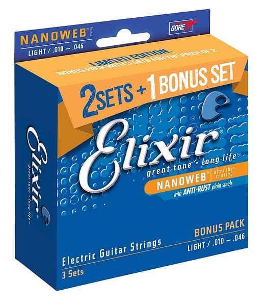 Elixir Nanoweb Light 010-046 3-pack 16542