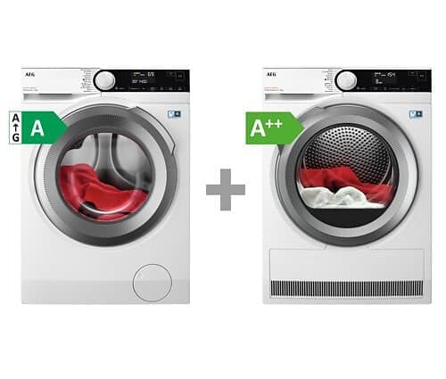AEG Lr733g94e & Tr833a84e Kombinerad Tvätt/tork Vit På lager om 6 dagar