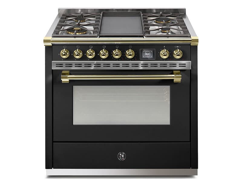 Spis Ascot Combi-steam 90 cm (1 ugn) (Nero/Brass) Gas BBQ