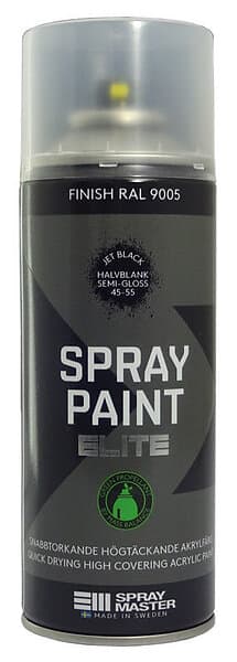 Elite Spraymaster Sprayfärg Svart RAL9005 400ml