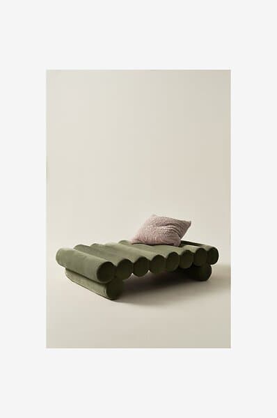 Jotex SIMONETTA sittpuff 77x122 cm Olivgrön Polyester Kallskum