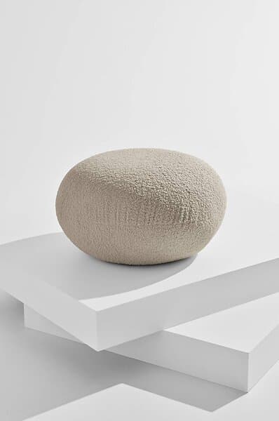 Pastill Bloom puff i teddy ø72cm