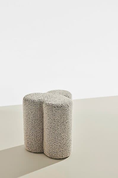 Pastill Bodhi puff i bouclé ø 40 cm Greige Akryl
