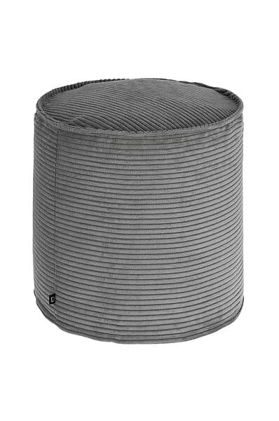 Kave Home Puff, Zina Ø 40 cm Mörkgrå