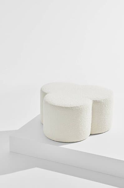 Pastill Bodhi puff i bouclé ø 70 cm Vit Akryl