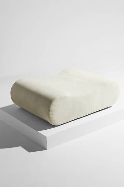 Pastill Faye puff i manchester Krämfärgad Polyester