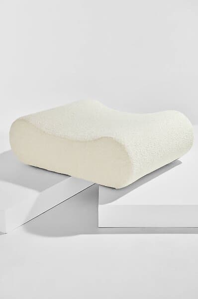 Pastill Faye puff i teddy Naturvit Polyester