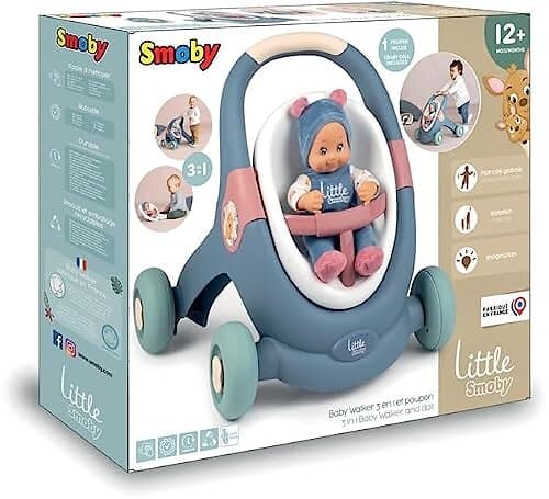 Smoby 3 in 1 Baby Walker and Doll