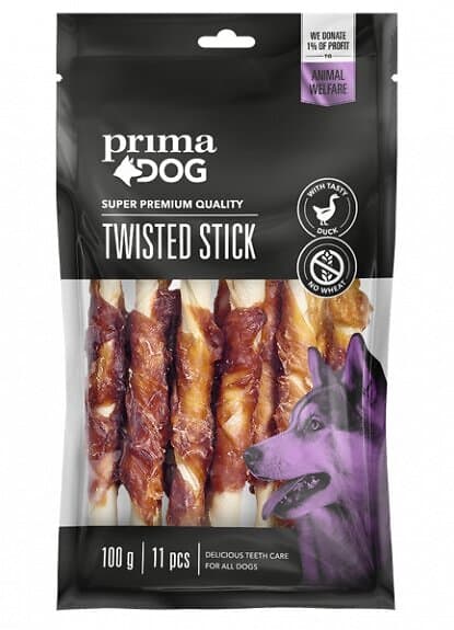 PrimaDog Twisted Stick Duck 45st 400g