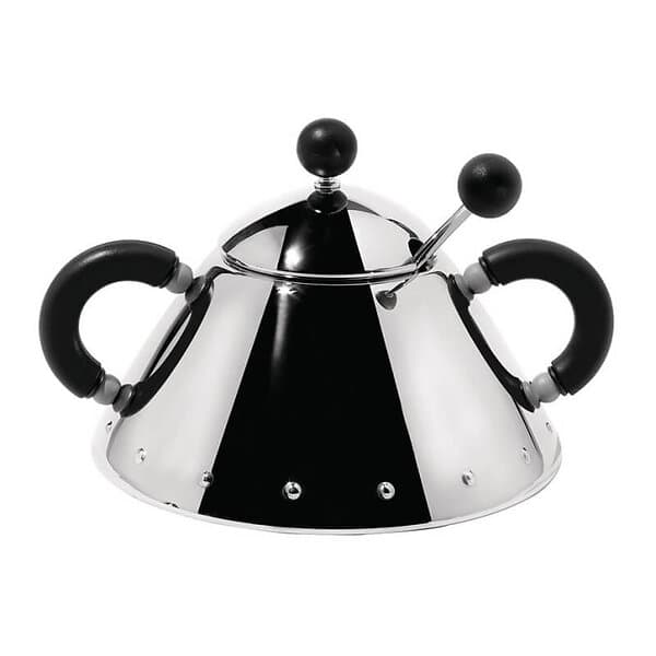 Alessi Sockerskål med sked Svart 9097