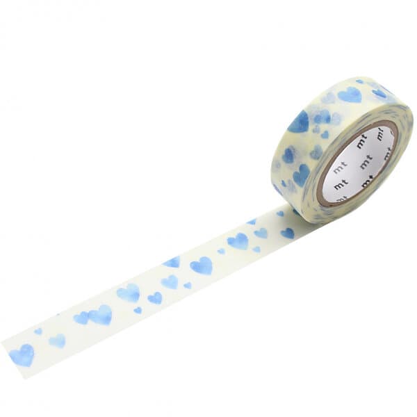 MT Washi-tejp Heart Stamp Blue