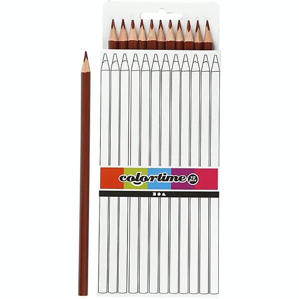 Creativ Company Färgblyerts Colortime Kärna 3 mm 12 st/1 Förp färgblyerts, brun, L: 17 cm, kärna mm, st./ 1 38580