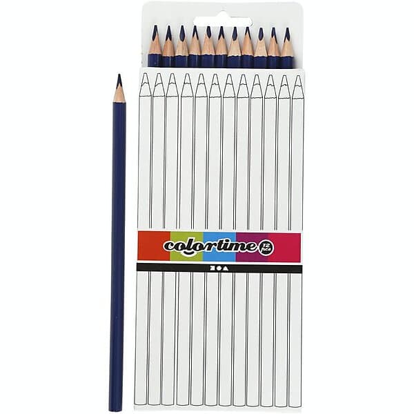 Creativ Company Färgblyerts Colortime Kärna 3 mm 12 st/1 Förp färgblyerts, mörkblå, L: 17 cm, kärna mm, st. 38577