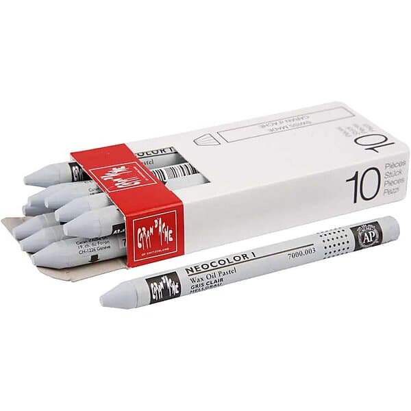Creativ Company Färgkrita Neocolor i Tjocklek 8 mm 10 st/1 Förp I, light grey (003), L: cm, tjocklek mm, st 34038