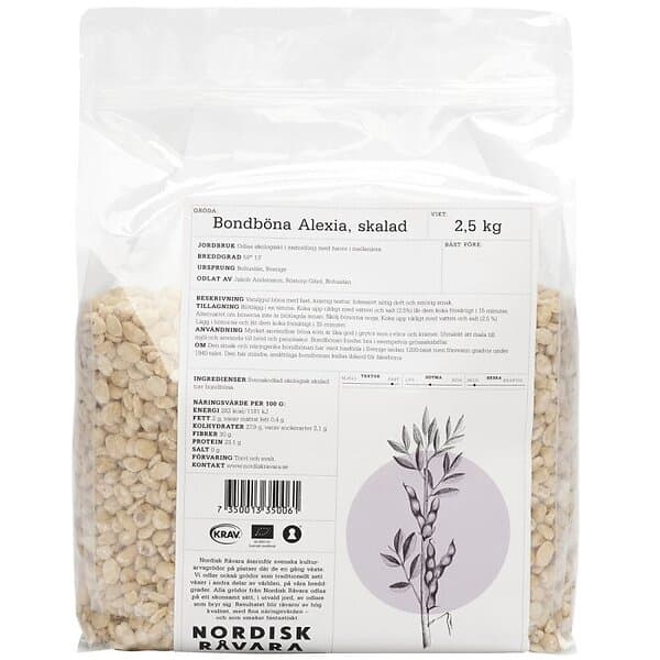 Nordisk Råvara Bondböna Skalad KRAV 2,5kg