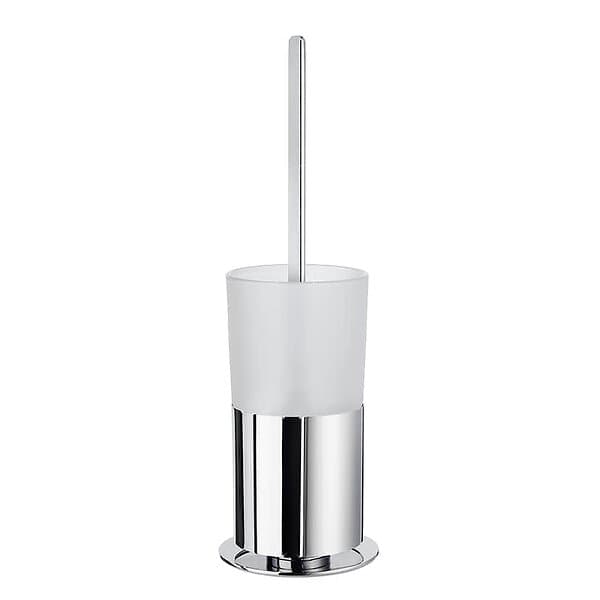 Smedbo Toalettborste Outline FK311 Krom/Frostat Glas wc-borste inkl. behållare i förkromad mässing/frosta