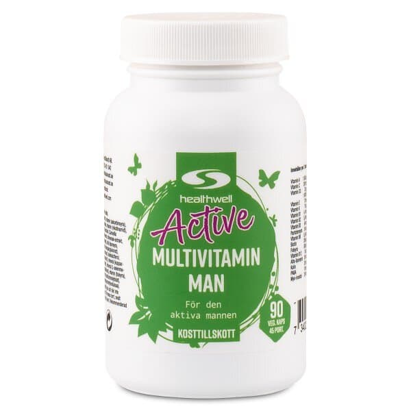 Healthwell Active Multivitamin Man 90 Kapslar