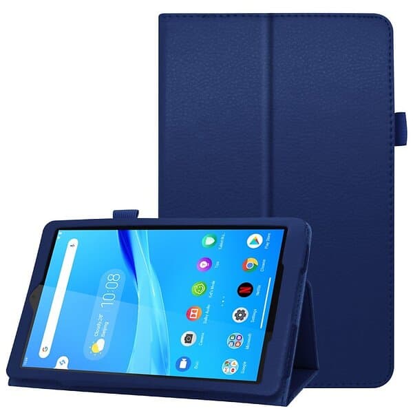 Inskal Lenovo Tab M8 (2nd Gen.) 8" Litchi Leather Case with Stand Function & Magnetic Lock Blue