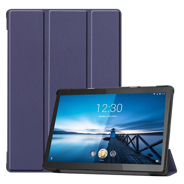 Inskal Lenovo Tab M10 FHD REL (TB-X605FC LC) Flip Case med Tri-Fold-Blue