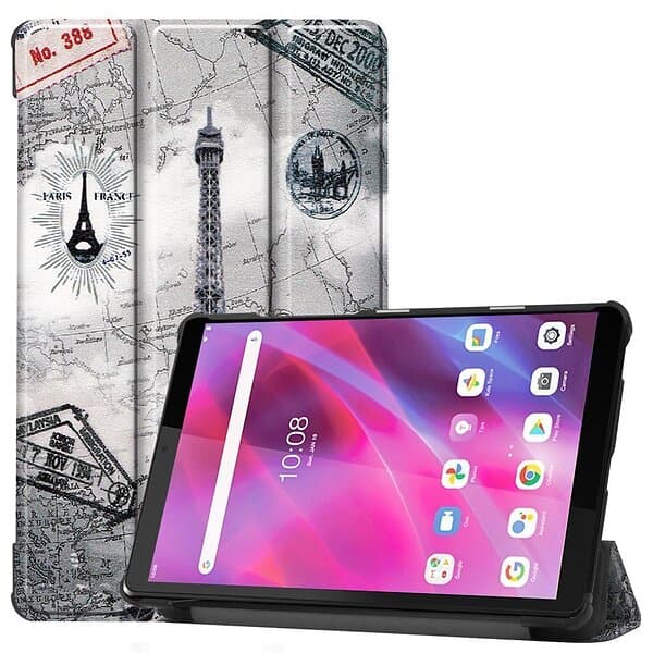 Inskal Lenovo Tab M8 (3 general) 8" Tri-Fold Flip Case m. Auto Sleep/Wake -funktionsfunktion Eiffeltornet