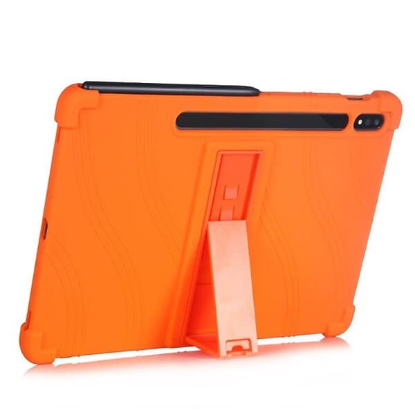 Inskal Samsung Galaxy Tab S7 Plus 12,4" Skal med Stativfunktion Silikon Orange