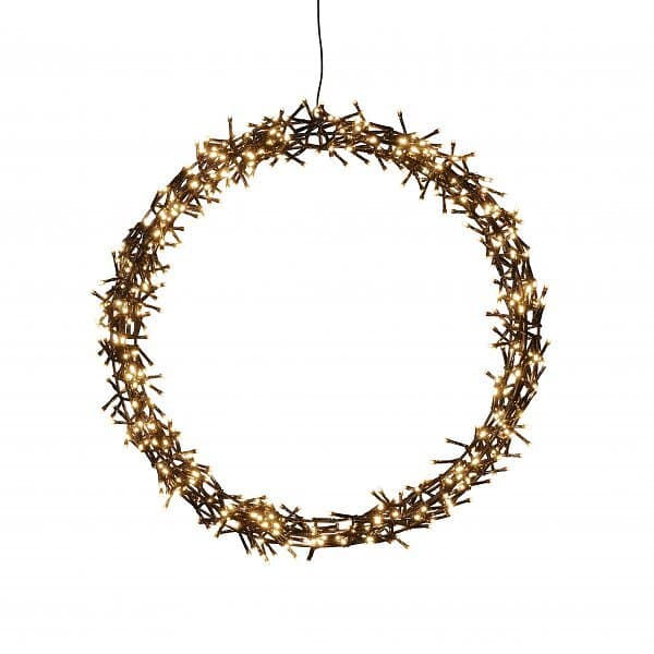 Konstsmide Krans svart metall, 50 cm LED (Svart)