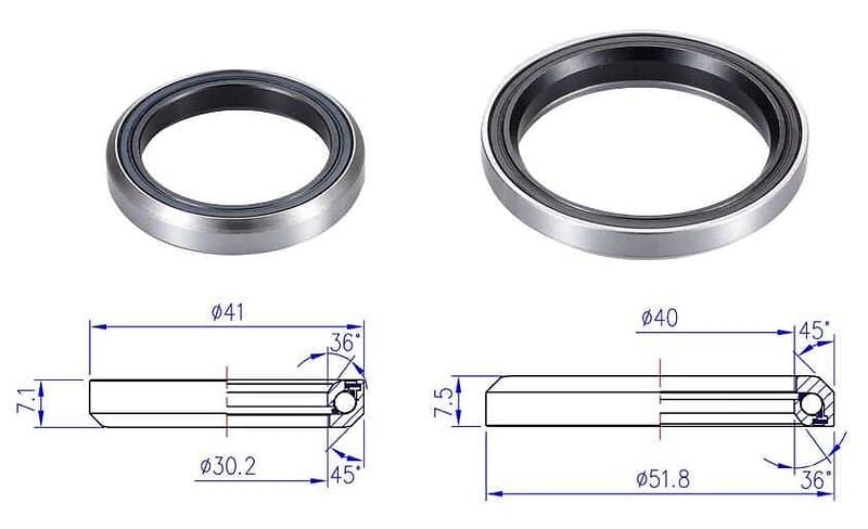 BBB Lager 41,0 mm 36° x 45°/51,8 mm 36° x 45° 1 set 2016